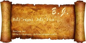 Bányai Júlia névjegykártya
