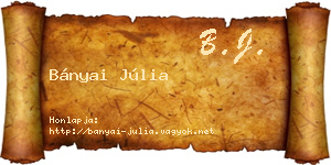 Bányai Júlia névjegykártya
