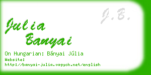 julia banyai business card